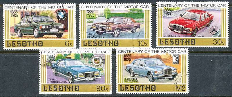 LESOTHO  1985 -    Anniversary of Automobile   FULL SET     -   FINE  USED