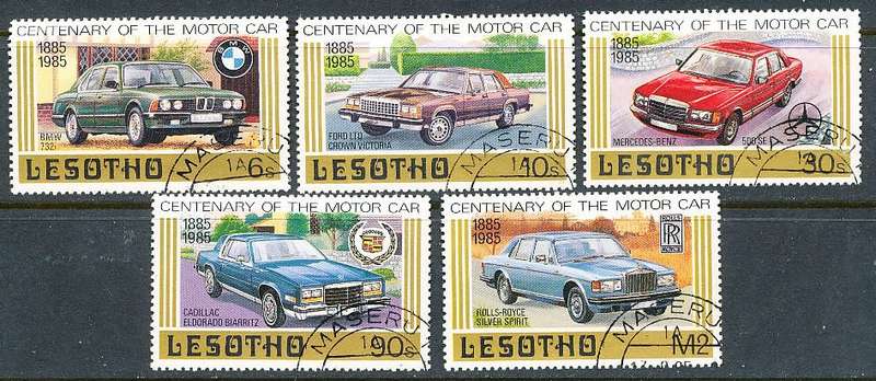 LESOTHO  1985 -    Anniversary of Automobile   FULL SET     -   FINE  CTO  USED