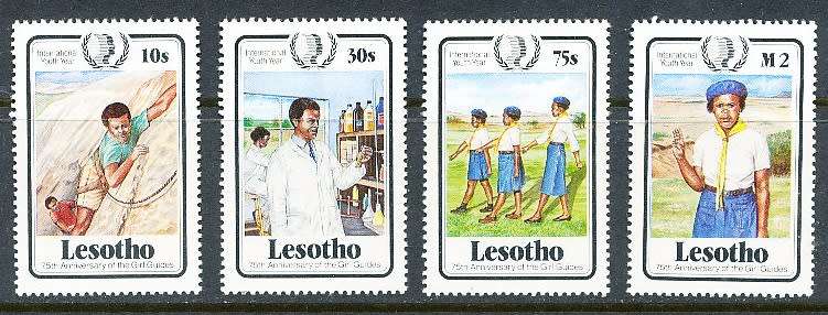 LESOTHO  1985 -   Girl Scout Movement   FULL SET     -   FINE  MINT