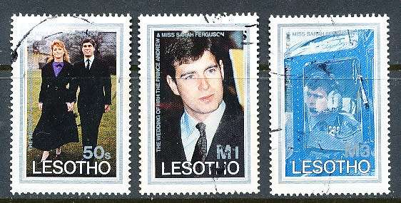 LESOTHO  1986 -   Andrew and Sarah Ferguson   FULL SET     -   FINE    USED