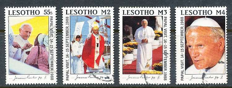 LESOTHO  1988 -    Visit of Pope John Paul II   FULL SET     -   FINE     USED