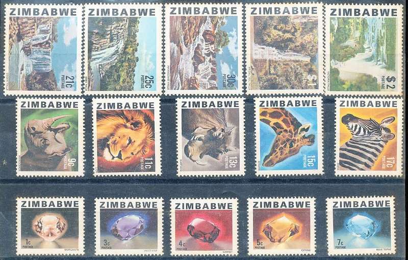 ZIMBABWE 1980  - DEFINITIVE ISSUE  SET  -  FINE  MINT