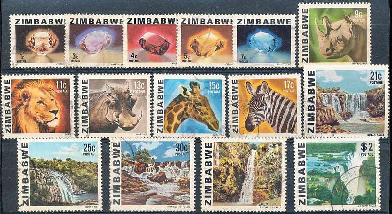 ZIMBABWE 1980  - DEFINITIVE ISSUE  SET  -  FINE  USED