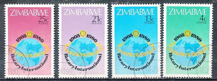 ZIMBABWE 1980  -  Rotary International  FULL  SET  -  FINE  CTO USED