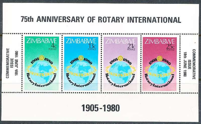 ZIMBABWE 1980  -  Rotary International  MINI-SHEET  -  FINE  MINT