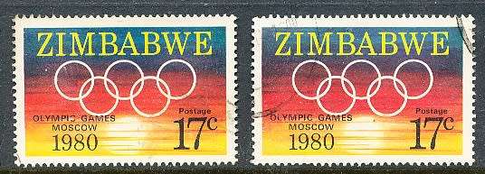 ZIMBABWE 1980  -  Olympic Games - Moscow  SET  -  FINE  MINT and USED