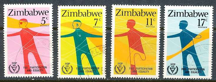 ZIMBABWE 1981  -  Year of Disabled Persons  FULL  SET  -  FINE   CTO USED