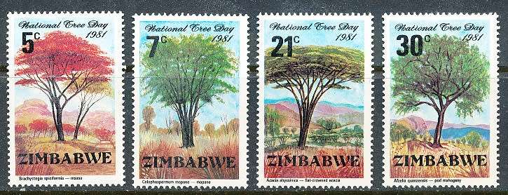 ZIMBABWE 1981  -  National Tree Day  FULL  SET   -  FINE  MINT