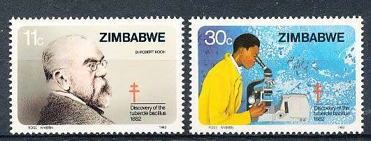 ZIMBABWE 1982  -  Discovery of Tubercle Bacillus  SET   -  FINE  MINT