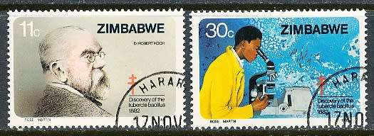ZIMBABWE 1982  -  Discovery of Tubercle Bacillus  SET   -  FINE  CTO USED