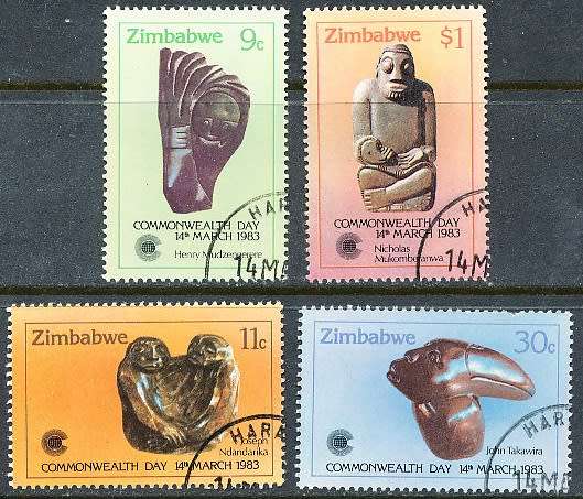 ZIMBABWE 1983  -    Sculptures  SET   -  FINE  CTO USED