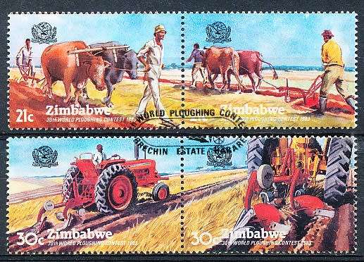 ZIMBABWE 1983  -  World Ploughing Contest   FULL SET  -  FINE CTO USED