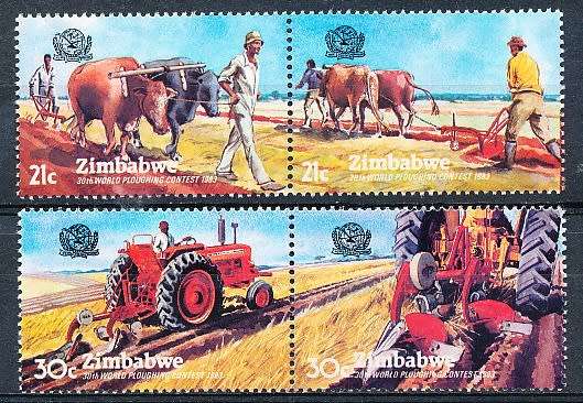 ZIMBABWE 1983  -  World Ploughing Contest   FULL SET  -  FINE  MINT