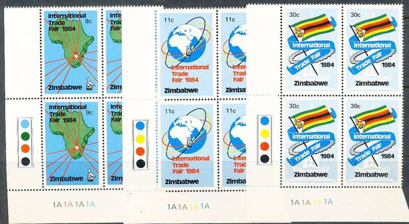 ZIMBABWE 1983  -   Trade Fair   CONTROLS  ` A`  BLOCK  -  FINE  MINT