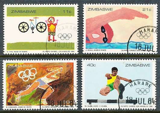 ZIMBABWE 1984  -  Olympic Games - Los Angeles, USA  FULL SET  -  FINE  CTO USED