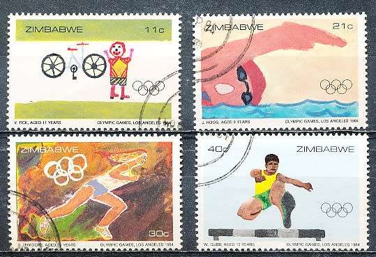ZIMBABWE 1984  -  Olympic Games - Los Angeles, USA  FULL SET  -  FINE  CTO USED