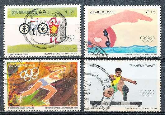 ZIMBABWE 1984  -  Olympic Games - Los Angeles, USA  FULL SET  -  FINE   USED