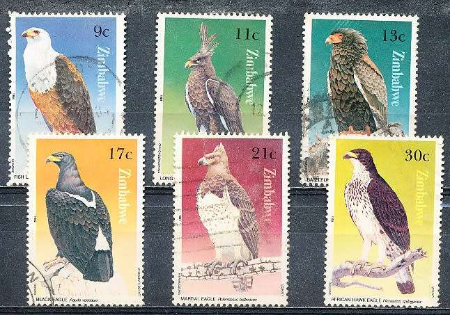 ZIMBABWE 1984  -   Birds of Prey    FULL SET  -  FINE   USED