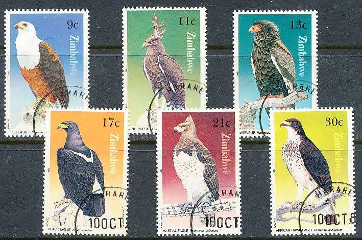 ZIMBABWE 1984  -   Birds of Prey    FULL SET  -  FINE  CTO  USED