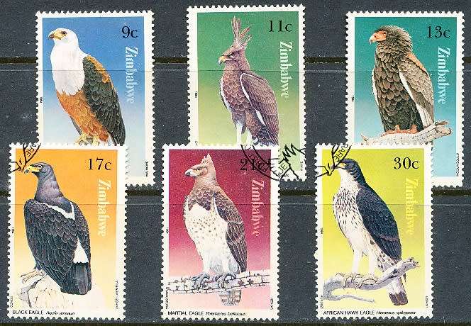 ZIMBABWE 1984  -   Birds of Prey    FULL SET  -  FINE  CTO  USED