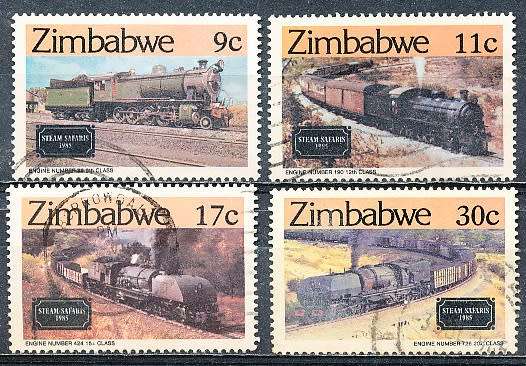 ZIMBABWE 1985  -    Railway Locomotives    FULL SET  -  FINE   USED