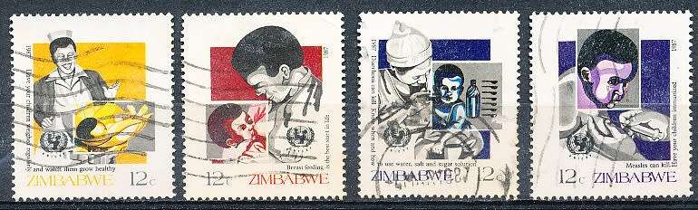 ZIMBABWE 1987  -    Child Survival Campaign -   FULL SET  -  FINE   USED