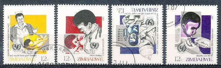 ZIMBABWE 1987  -    Child Survival Campaign -   FULL SET  -  FINE   CTO USED