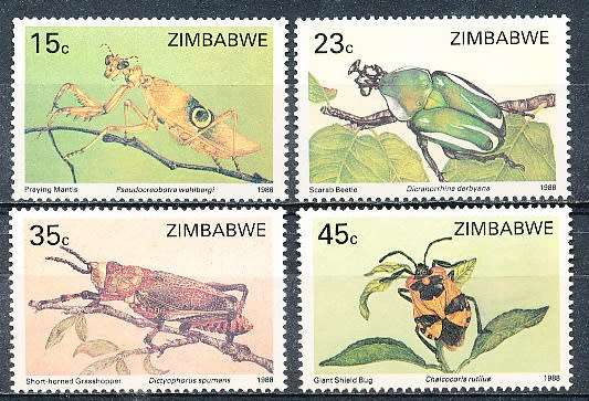 ZIMBABWE 1988  -    Insects -   FULL SET  -  FINE  MINT