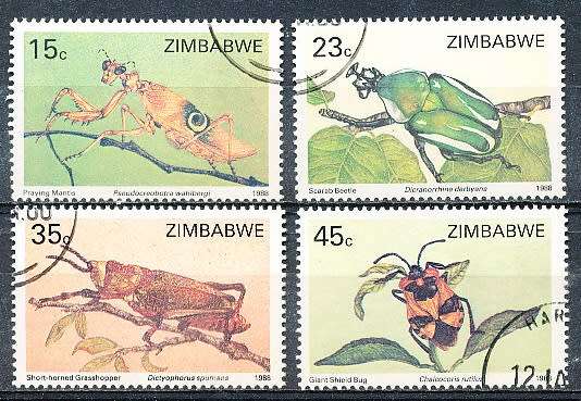 ZIMBABWE 1988  -    Insects -   FULL SET  -  FINE  CTO USED