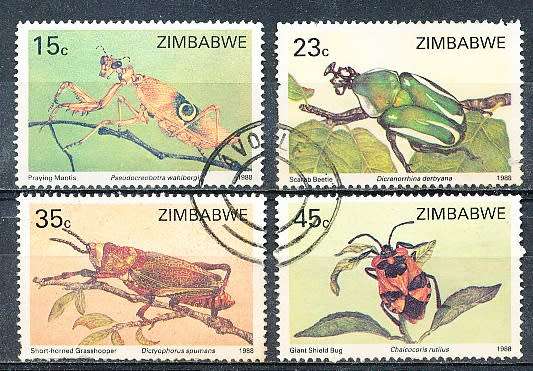 ZIMBABWE 1988  -    Insects -   FULL SET  -  FINE  CTO USED