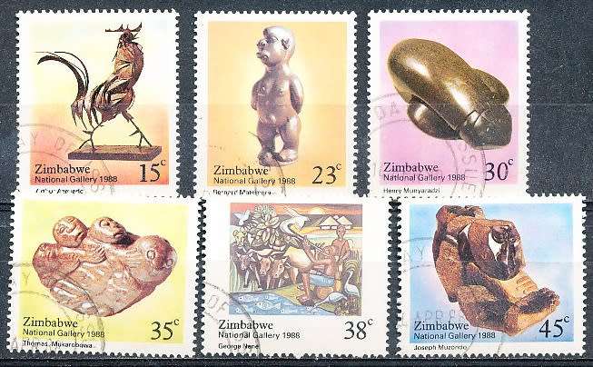 ZIMBABWE 1988  -   National Gallery of Zim -   FULL SET  -  FINE  CTO USED