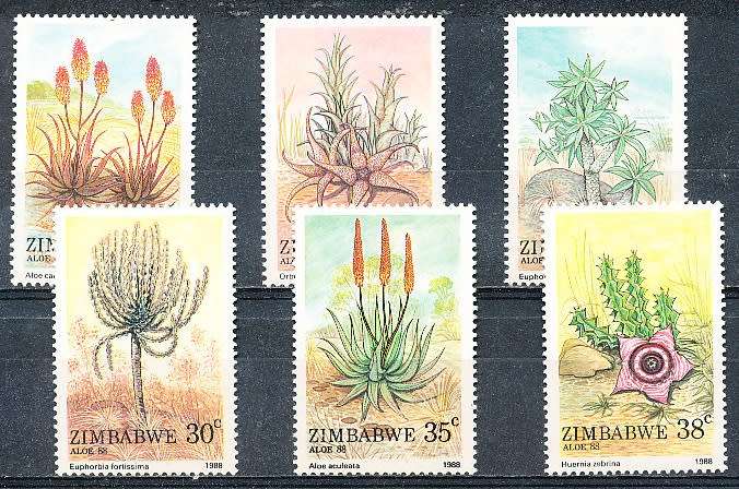 ZIMBABWE 1988  -   Aloes -   FULL SET  -  FINE  MINT