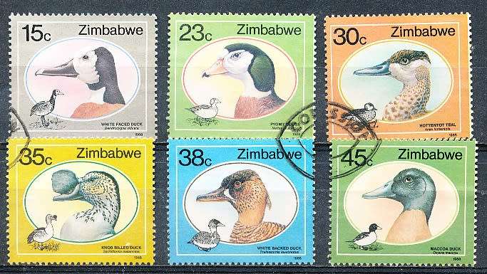 ZIMBABWE 1988  -  Ducks and Geese  -   FULL SET  -  FINE  CTO  USED