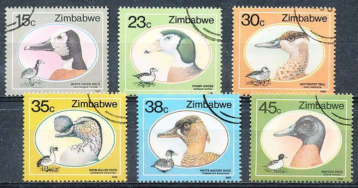 ZIMBABWE 1988  -  Ducks and Geese  -   FULL SET  -  FINE  CTO  USED