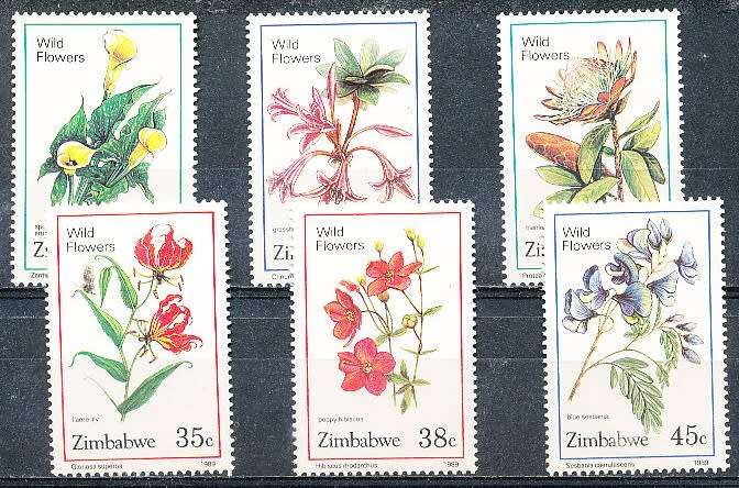 ZIMBABWE 1989  -  Wild Flowers  -   FULL SET  -  FINE  MINT