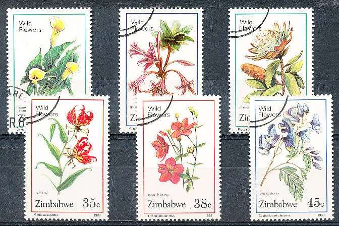 ZIMBABWE 1989  -  Wild Flowers  -   FULL SET  -  FINE  CTO USED