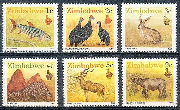 ZIMBABWE 1990  - Wildlife -   FULL SET  -  FINE  MINT