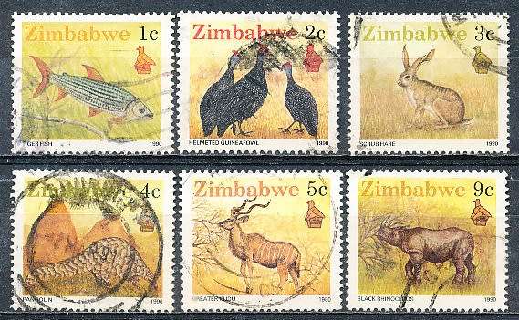 ZIMBABWE 1990  - Wildlife -   FULL SET  -  FINE   USED