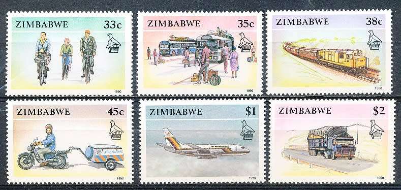 ZIMBABWE 1990  - Transport -   FULL SET   -  FINE  MINT