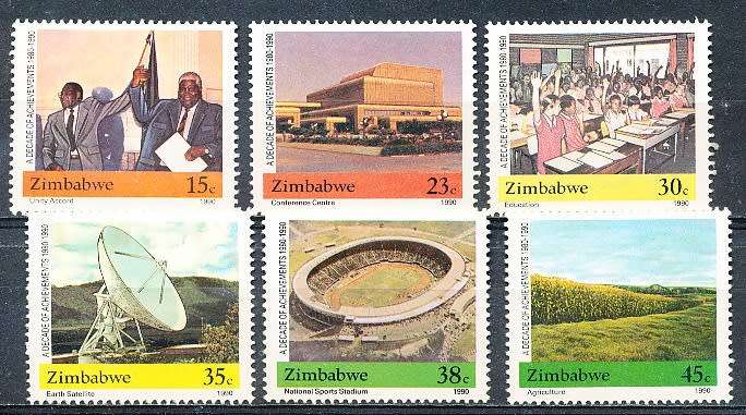 ZIMBABWE 1990  - Anniversary of Independence  FULL  SET    -  FINE MINT