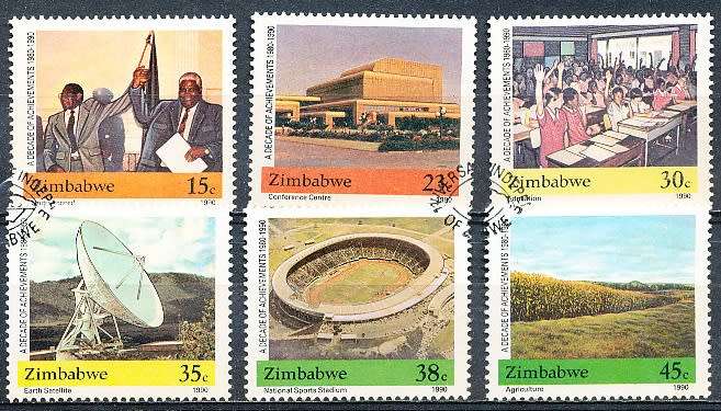 ZIMBABWE 1990  - Anniversary of Independence  FULL  SET    -  FINE  CTO USED