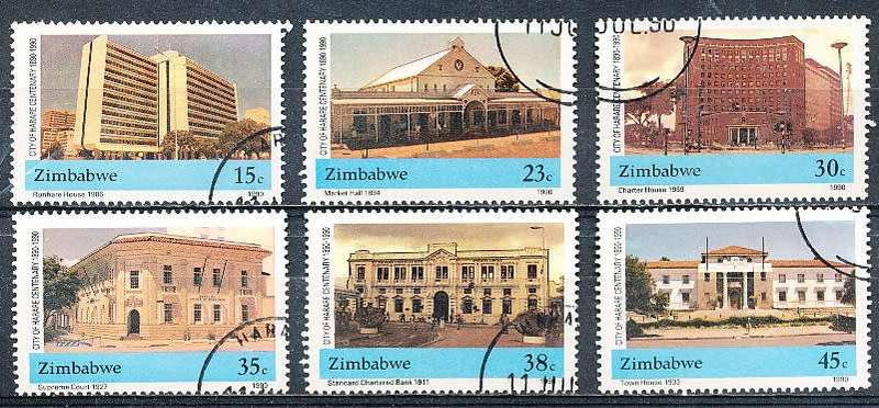 ZIMBABWE 1990  - City of Harare  FULL  SET    -  FINE  CTO USED