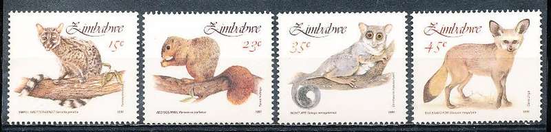 ZIMBABWE 1991  -  Small Mammals   FULL  SET    -  FINE  MINT