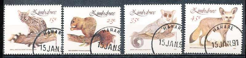 ZIMBABWE 1991  -  Small Mammals   FULL  SET    -  FINE  CTO USED