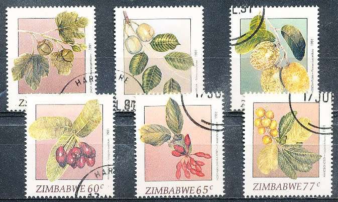 ZIMBABWE 1991  -  Wild Fruits   FULL  SET    -  FINE  CTO USED