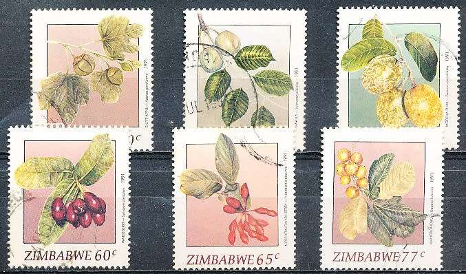ZIMBABWE 1991  -  Wild Fruits   FULL  SET    -  FINE   USED