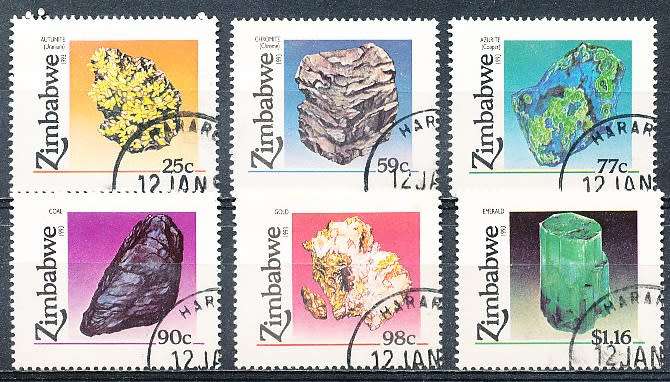 ZIMBABWE 1993  -   Minerals  FULL  SET    -  FINE  CTO USED