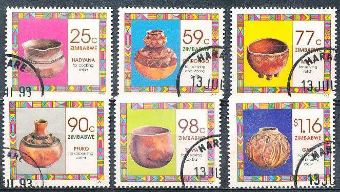 ZIMBABWE 1993  -    Household Pottery    FULL  SET    -  FINE  CTO USED