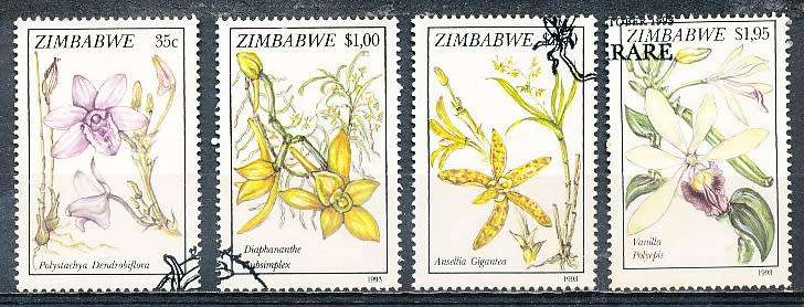 ZIMBABWE 1993  -    Orchids   FULL  SET    -  FINE  CTO USED