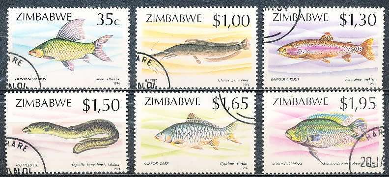 ZIMBABWE 1994  -   Fish  FULL  SET    -  FINE  CTO USED